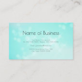 Luxe Aqua Blue Bokeh Glamorous Sparkle Visitekaartje (Achterkant)