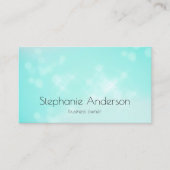 Luxe Aqua Blue Bokeh Glamorous Sparkle Visitekaartje (Voorkant)