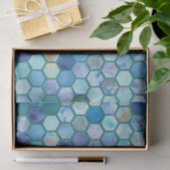 Luxe Aqua blue honingraatpatroon Tissuepapier (Geschenk)
