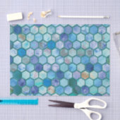 Luxe Aqua blue honingraatpatroon Tissuepapier (Craft)