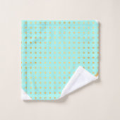 LUXE AQUA GREEN SPOT TOWEL SET BAD HANDDOEK (Wasdoekje)
