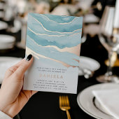 Luxe Aqua Marble Birthday Party of Any Occasion Folie Uitnodiging