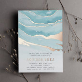 Luxe Aqua Marble Graduation Party Folie Uitnodiging