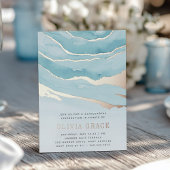 Luxe Aqua Marble Quinceanera Folie Uitnodiging