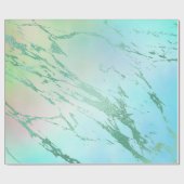 Luxe Aqua Mint Blauw Roze Paarse Marmer Cadeaupapier (Vlak)