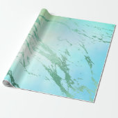 Luxe Aqua Mint Blauw Roze Paarse Marmer Cadeaupapier (Uitgerold)