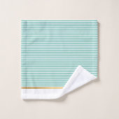 LUXE AQUA WHITE STRIPE GOLD BATHROOM TOWEL SET BAD HANDDOEK (Wasdoekje)