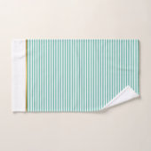 LUXE AQUA WHITE STRIPE GOLD BATHROOM TOWEL SET BAD HANDDOEK (Handdoek)