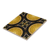 Luxe Arabeske Ethnic Mosaic Gold en Black Tegeltje (Zijkant)