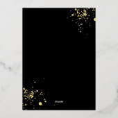 Luxe Arabisch Bruiloft Moslim Zwart en Gouden foli Folie Uitnodiging (Achterkant)