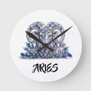 Luxe Aries Dierenriem Kristal Ronde Klok