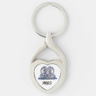 Luxe Aries Dierenriem Kristal Sleutelhanger