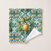 Luxe Art Deco citroenen diamanten Bad Handdoek (Wasdoekje)