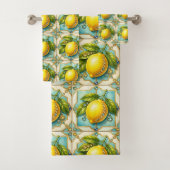 Luxe Art Deco citroenen diamanten Bad Handdoek (Insitu)