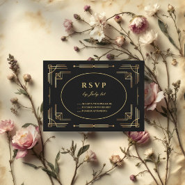 Luxe Art Deco Elegant Modern Response Kaart