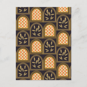 Luxe Art Deco geometrisch bloemmotief naadloos pat Briefkaart