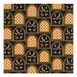 Luxe Art Deco geometrisch bloemmotief naadloos pat Perfect Poster