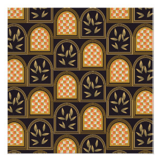 Luxe Art Deco geometrisch bloemmotief naadloos pat Perfect Poster