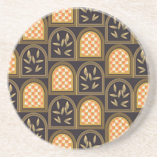 Luxe Art Deco geometrisch bloemmotief naadloos pat Zandsteen Onderzetter