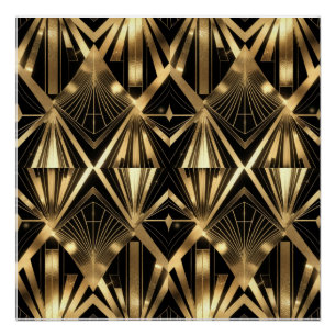 Luxe Art Deco geometrisch goud en zwart Perfect Poster