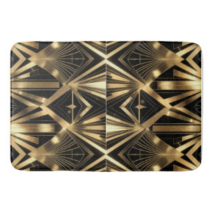 Luxe Art Deco geometrische goud en zwart Badmat