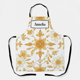 Luxe Art Deco Gouden Bloemenschort Schort