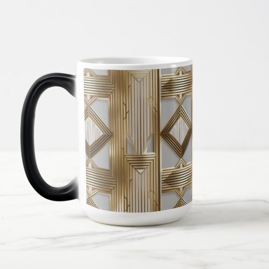 Luxe Art Deco Gouden Mok - Elegant geometrisch pat (Links)