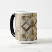 Luxe Art Deco Gouden Mok - Elegant geometrisch pat (Voorkant links)