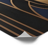Luxe Art Deco gouden waaierpatroon Poster (Hoek)