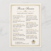 Luxe Art Deco Kamer Service Ontbijt Menu (Voorkant)