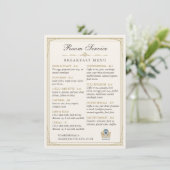 Luxe Art Deco Kamer Service Ontbijt Menu (Staand voorkant)