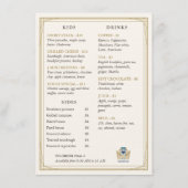 Luxe Art Deco Kamer Service Ontbijt Menu (Achterkant)