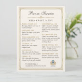Luxe Art Deco Kamer Service Ontbijt Menu (Staand voorkant)