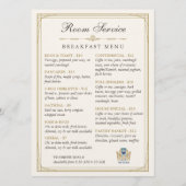 Luxe Art Deco Kamer Service Ontbijt Menu (Voorkant)