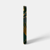 Luxe Art Deco Smaragdgroene Gouden Monogram iPhone Hoesje (Linkerkant)