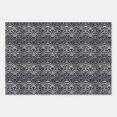 Luxe Art Deco Tegel met Metallic Silver Lines Inpakpapier Vel (Voorkant)