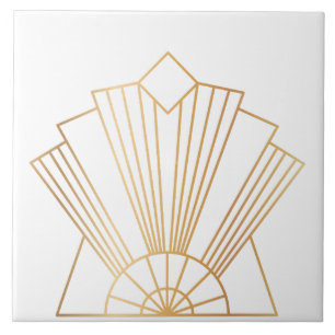Luxe Art Deco ventilatormotief Tegeltje