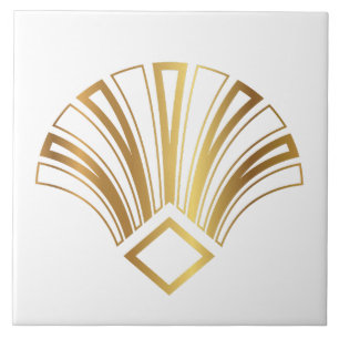Luxe Art Deco ventilatormotief Tegeltje