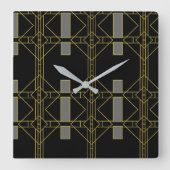 luxe art deco vierkante klok (Voorkant)