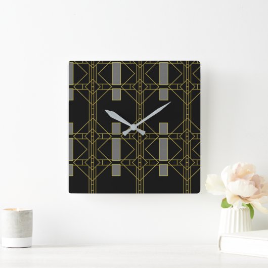 luxe art deco vierkante klok (Huis)