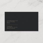 Luxe Art Deco Zwart en Goud Marmer Visitekaartje (Achterkant)