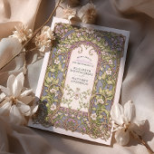 Luxe Art Nouveau Bloemenbruiloft Kaart