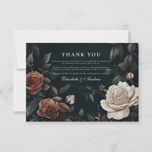 Luxe Art Nouveau Floral Wedding Bedankkaart (Voorkant)