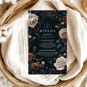 Luxe Art Nouveau Floral Wedding Informatiekaartje