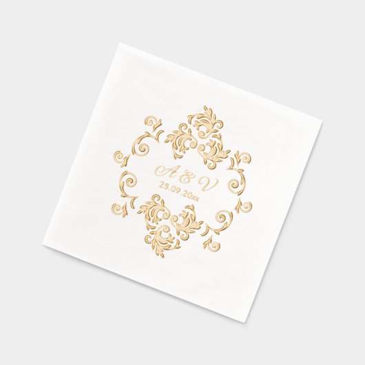 Luxe Art Nouveau Monogram Folie Servetten (Links)