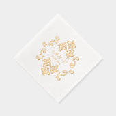 Luxe Art Nouveau Monogram Folie Servetten (Rechts)