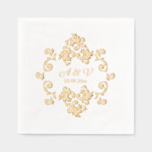 Luxe Art Nouveau Monogram Folie Servetten (Voorkant)