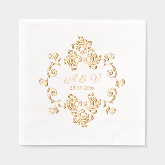 Luxe Art Nouveau Monogram Folie Servetten (Voorkant)