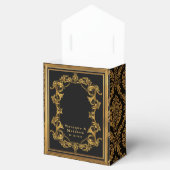 Luxe Art Nouveau Zwarte en Gouden Koninklijke Brui Bedankdoosjes (Geopend)