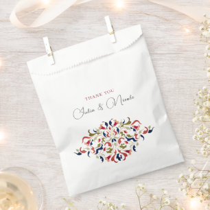 Luxe Artistieke Botanische Bloemen Paisley Wedding Bedankzakje